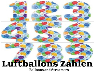Luftballons Zahlen Balloons Streamers